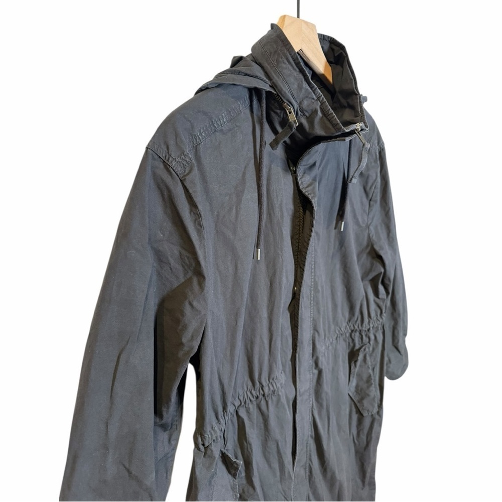 James Perse Black Hooded Utility Parka Minimalist Long Coat Size 1 (Small) - Picture 5 of 10